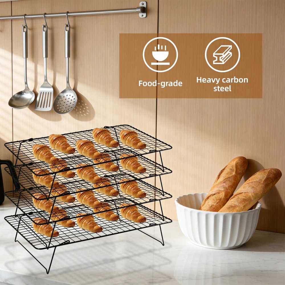 Cooling Rack, 3 Tier Stackable Cooling Racks for Cooking Baking Roasting, Mul...