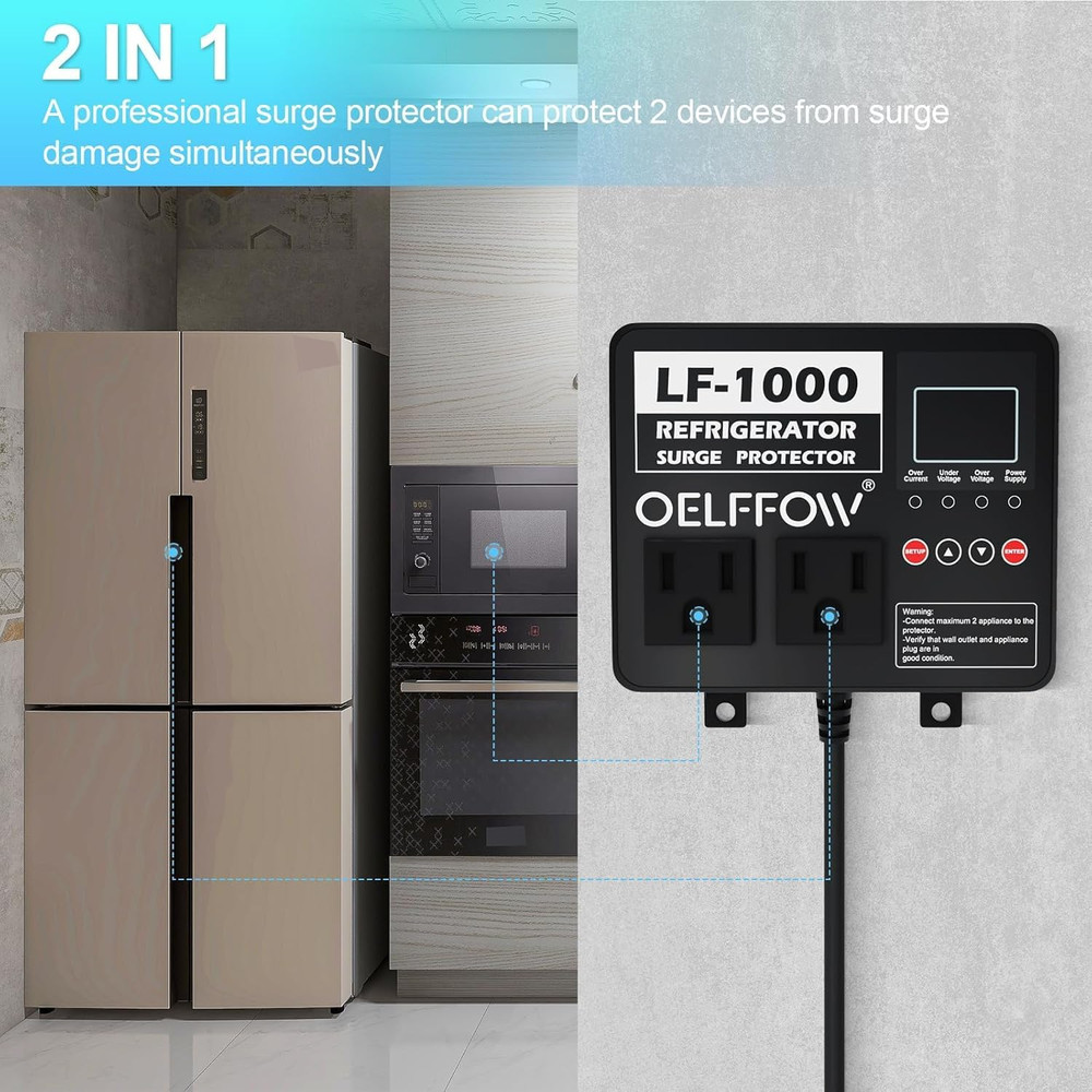 Refrigerator Surge Protector Time Delay and Real-Time Display Voltage Protector