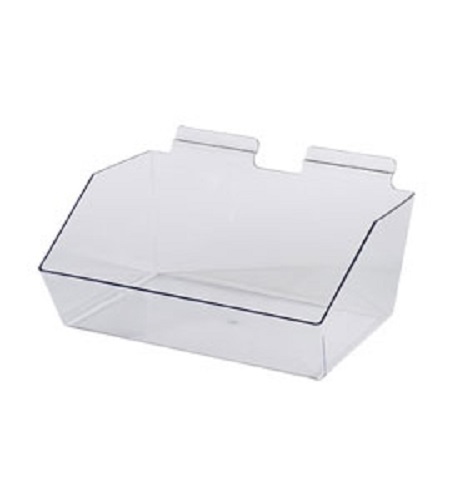 10 Slatwall Bins Dump Acrylic Clear 12” x 9 ½” x 5 ½” Slat Wall Retail