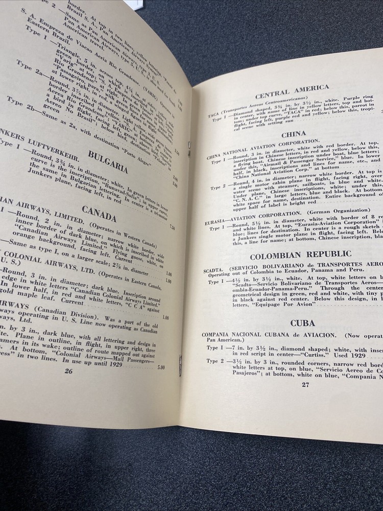 MARTIN’s Air Transport Label Catalog 1934 - Very Nice Condition