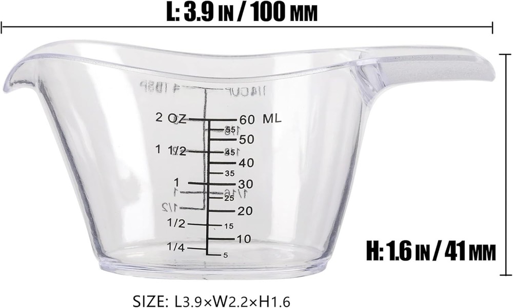 DOTINGHUX® 2 Oz Measuring Cup, 1/4 Cup Acrylic Cups, Clear