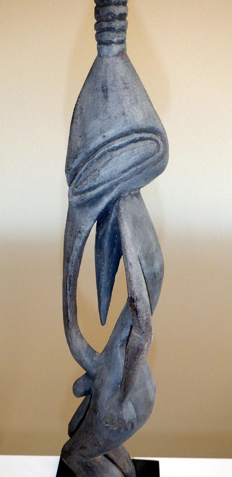 Wokem Ancestor Figure, Karam River region of Papua New Guinea, 17.5" w/stand