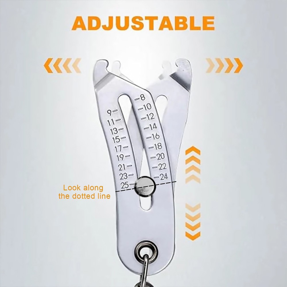 2PCS Portable Thread Gauge Set - Bolt Size Identifier with Keychain Accessory