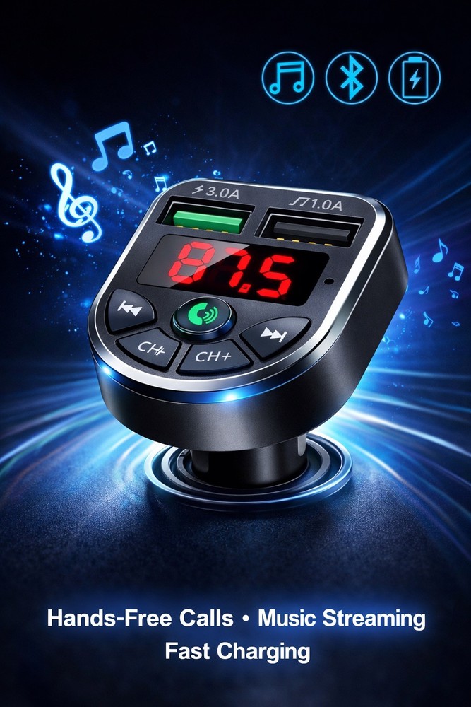 Car Bluetooth FM Transmitter Radio MP3 Wireless Adapter Car Kit USB Chargers