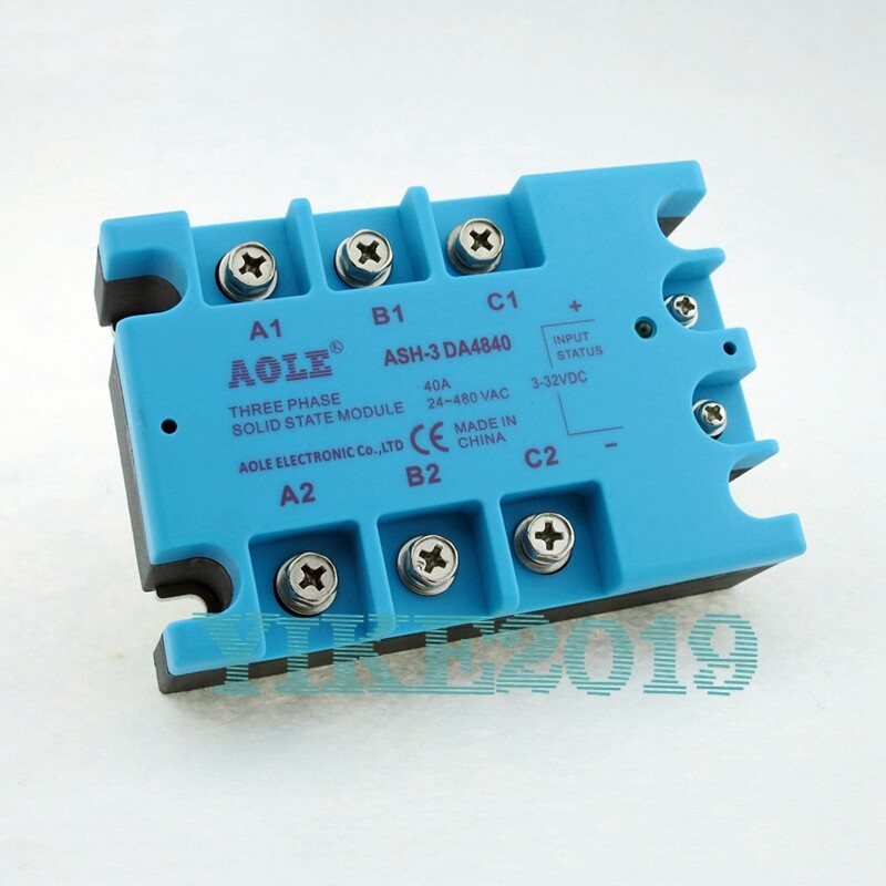 ASH-3-DA4840 Three Phase Solid State Relay Module DC to AC 3-32VDCto480VAC40A