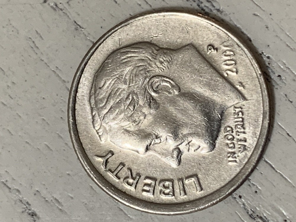 2000 P Roosevelt Dime  Rim  Error