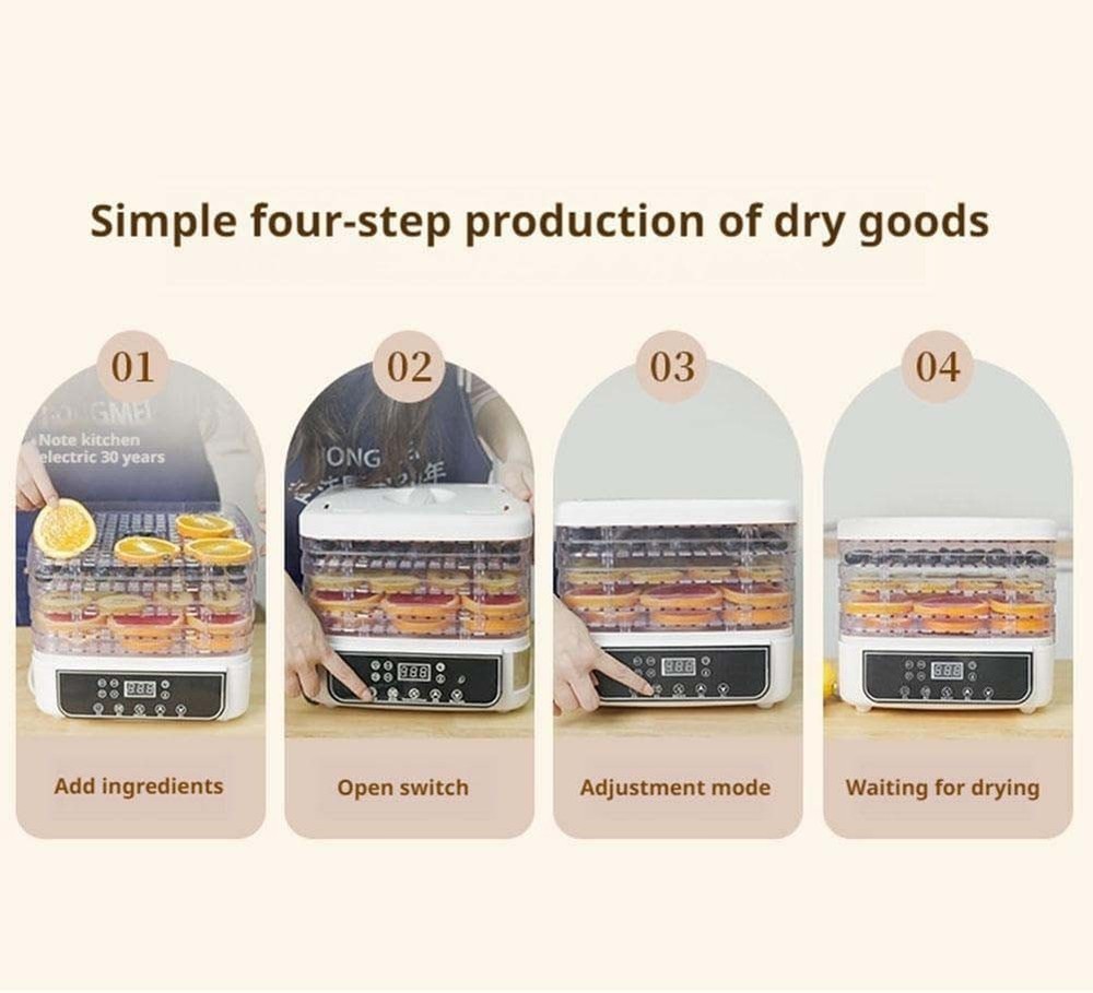 5-Trays Food Dehydrator Machine Adjustable Temperature for Jerky/Fruit/Vegetable