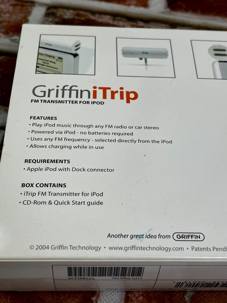 Griffin iTrip FM Transmitter for iPod Complete CD & Book -Used