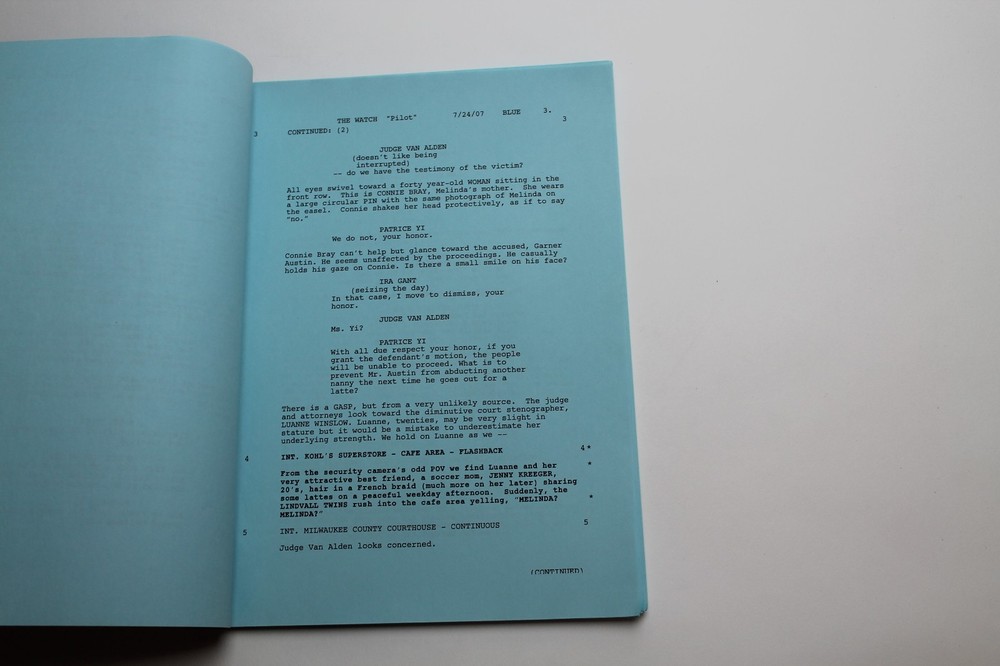 THE WATCH / Ed Decter & John J. Strauss 2007 TV Script Unproduced Pilot