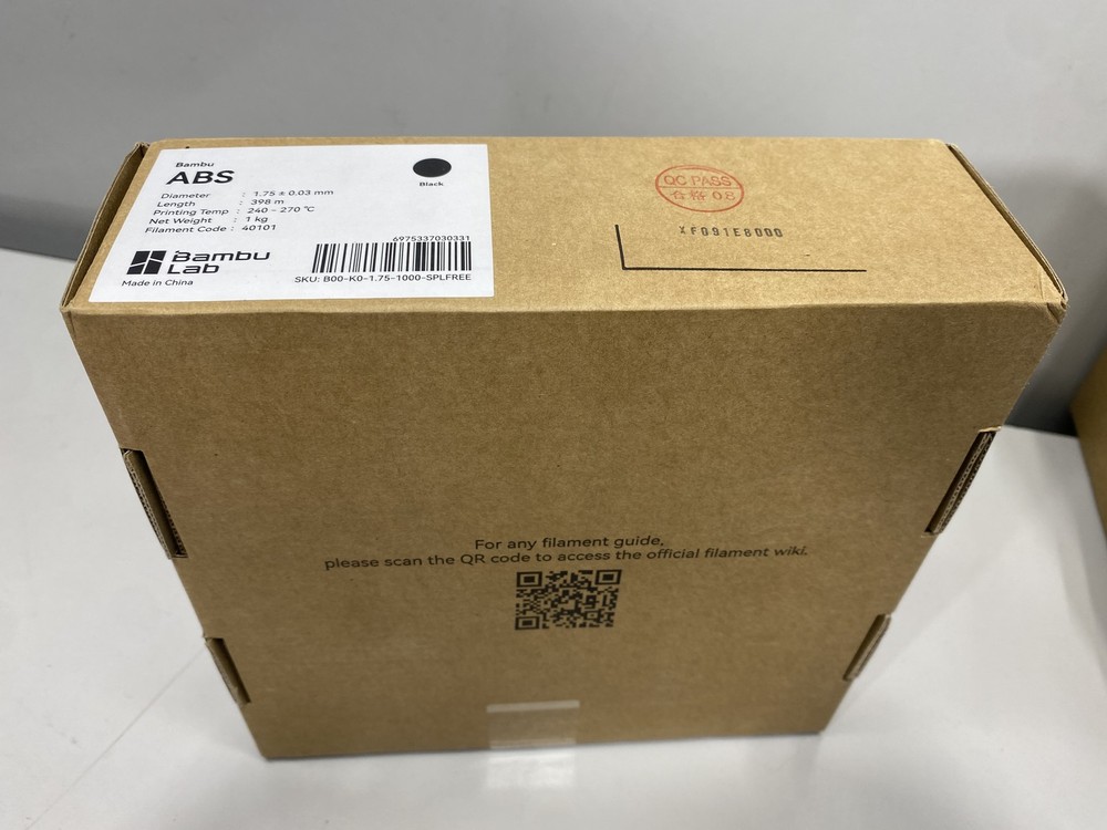 Bambu ABS 1.75/.03mm Black 40101 Filament