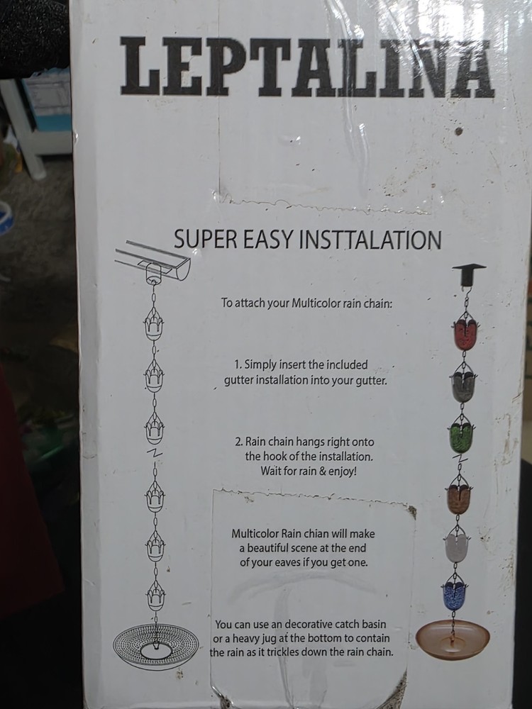 Antique Multicolor Lotus 9.1FT Rain Chains for Drain Gutter Through Downspout...
