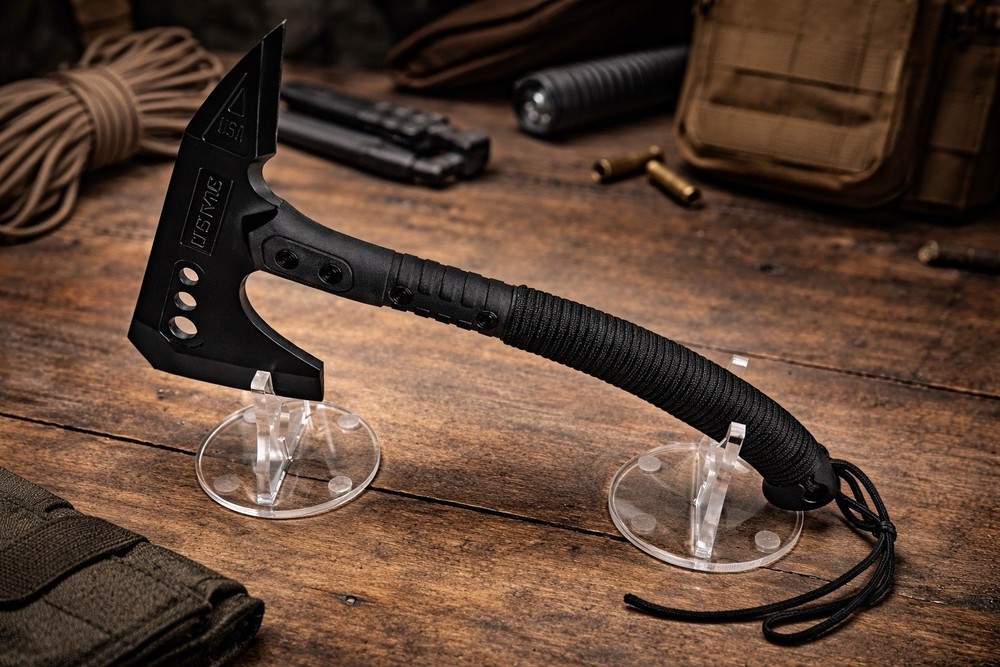 USMC Tactical Tomahawk Axe | Full Tang Survival Breaching Axe  | Black