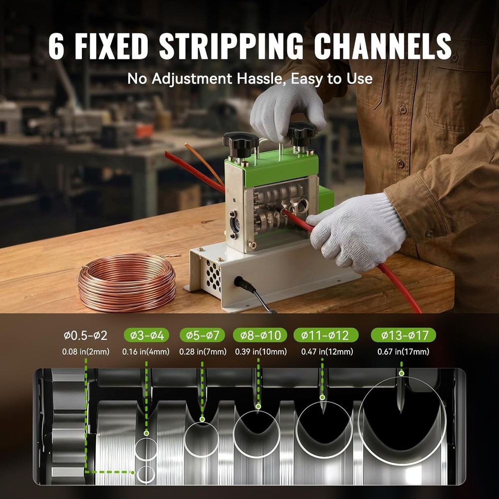 Electric Wire Stripping Machine, 0.06''-0.67'' Automatic Wire Stripper Machine w