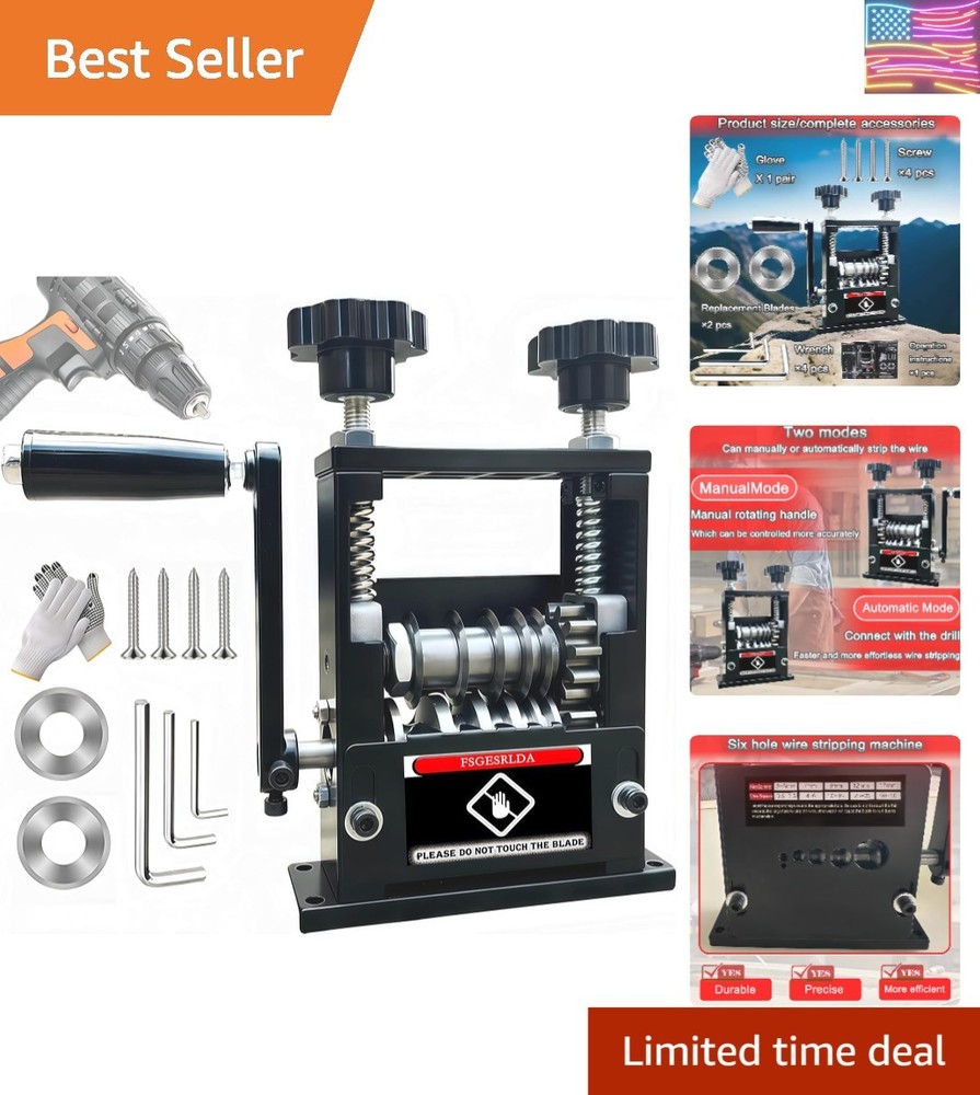 Manual Wire Stripper Machine,Drill Powered Hand Crank Wire Stripper Tool With...