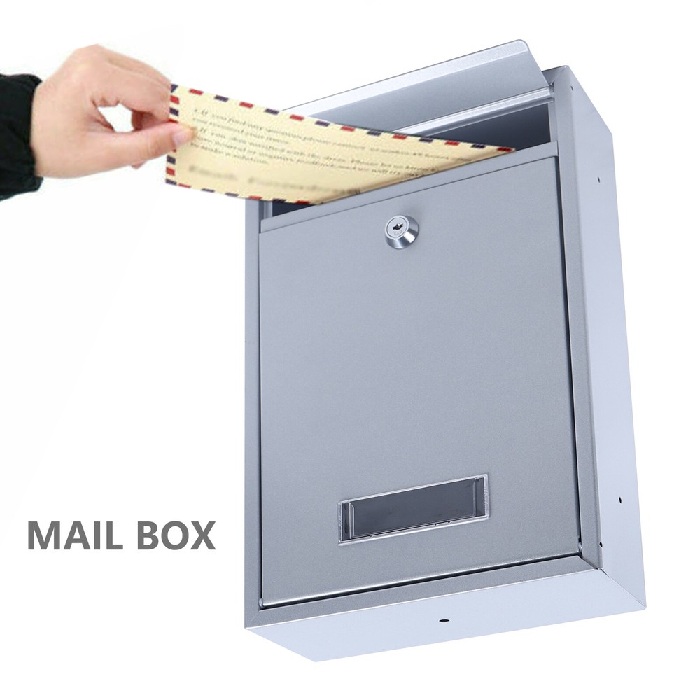 Mail Box Wall Mount Locking Mailboxspaper Letter box Lockable Post Box 2 Key