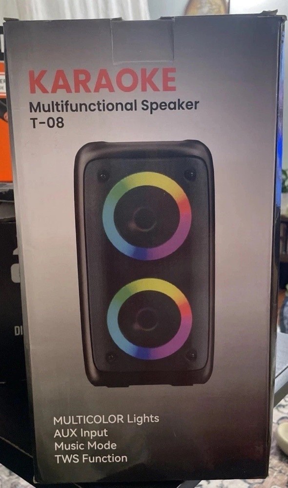 Karaoke Multifunctional Speaker- Portable Bluetooth Speaker w/ 2 Mics