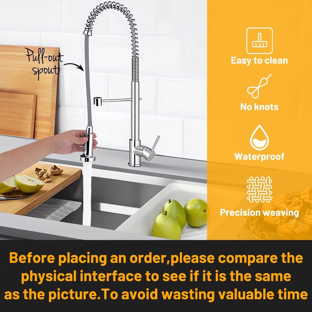 Pull Down Spray Hose Replacement Brass 59 In for Kitchen Faucet