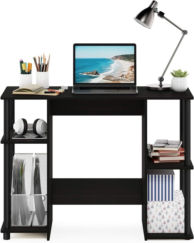 Computer Study Desk Open Storage Shelves Engineered Wood Writing Table Bedroom