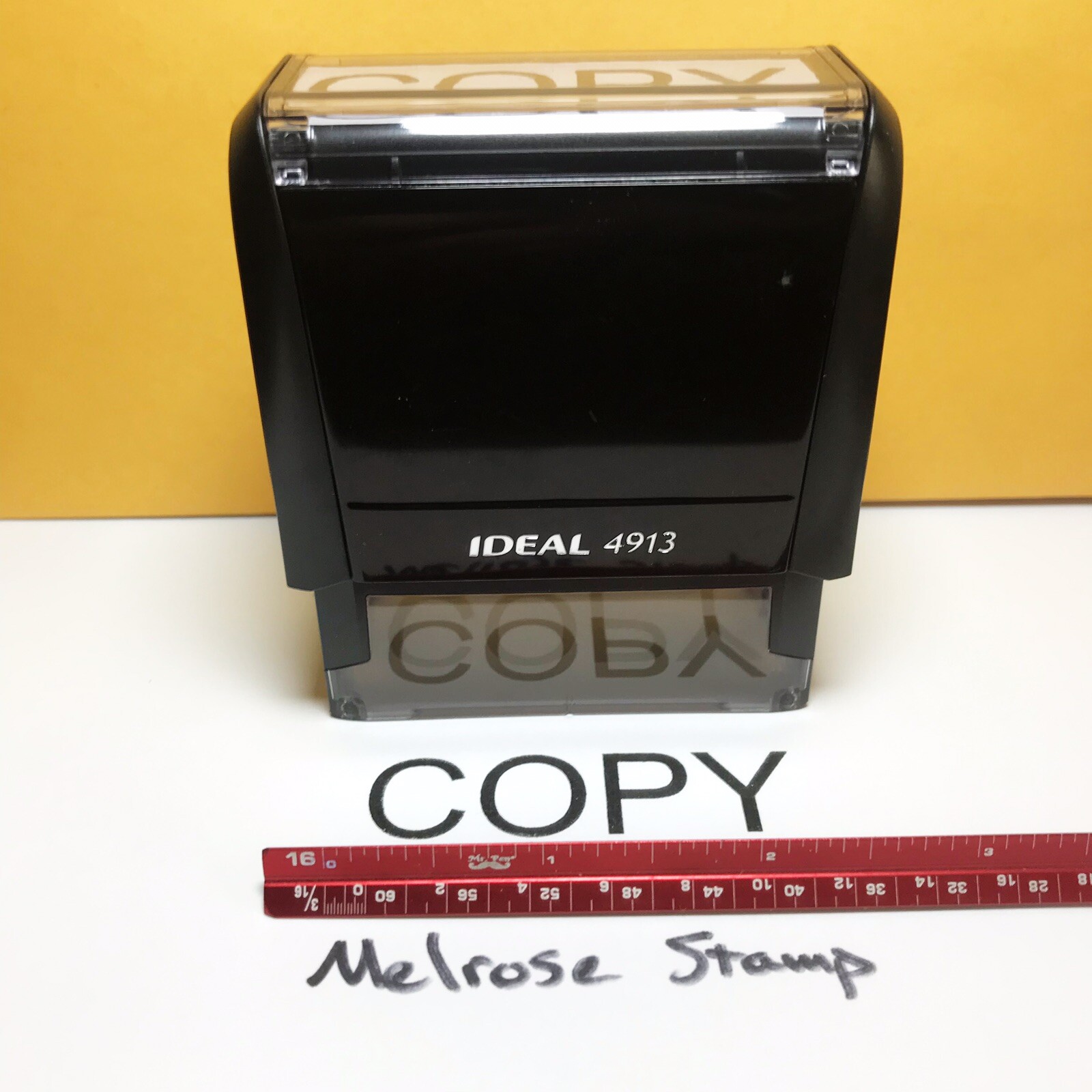 Copy Rubber Stamp Black Ink Self Inking Ideal 4913 Large