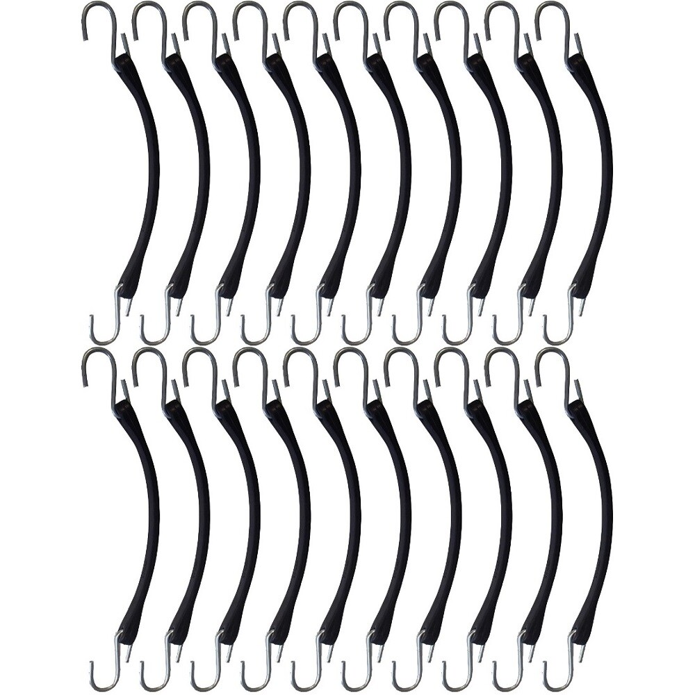 20pk 9" Heavy Duty Natural Rubber Tarp Straps Tarp Tie Down Bungee Cords