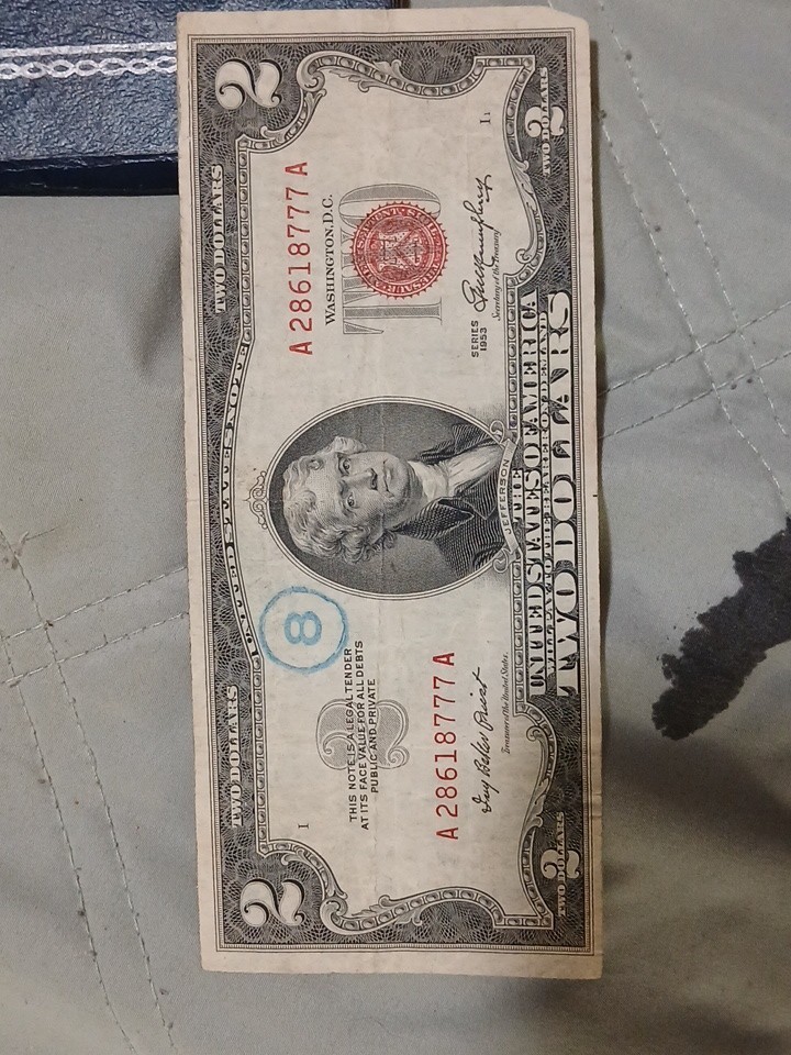 Red label $2  dollar 1935 E