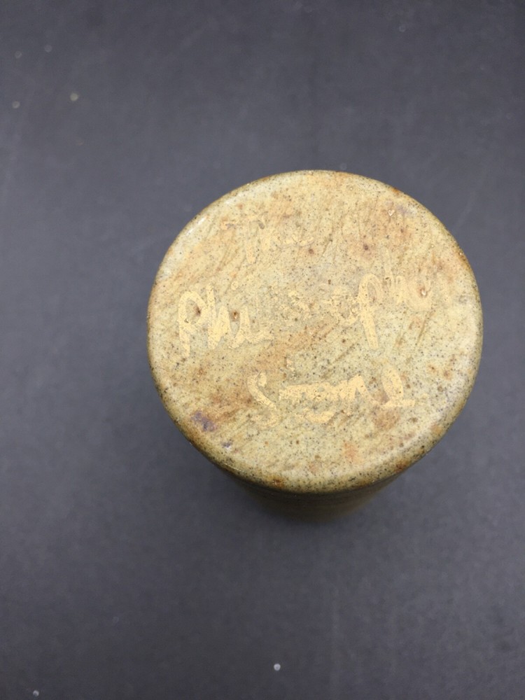 Stone Cylinder Candle Holder Signed