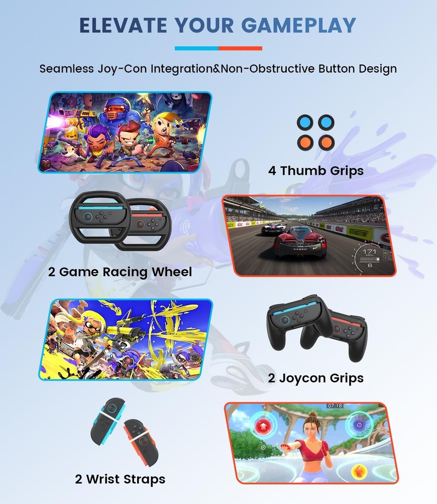 Switch 2 Accessories Bundle for Nintendo 2 2 Kit, Multi-Color