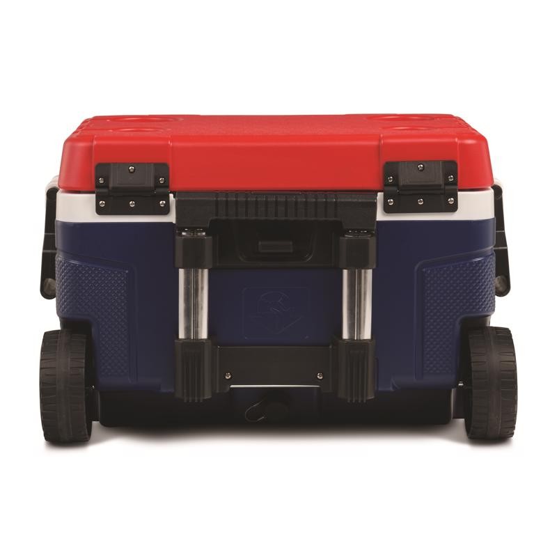 Trailmate Blue/Red/White 52 qt Roller Cooler