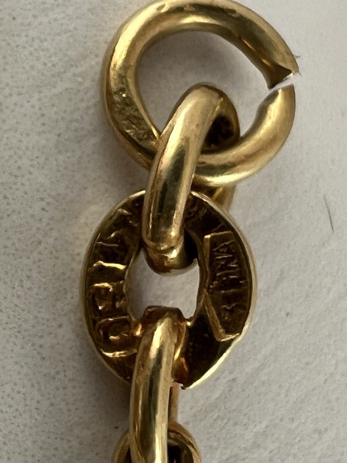 18k 750 Yellow Gold Antique Vintage Pocket Watch Chain - Unique & Unusual Link