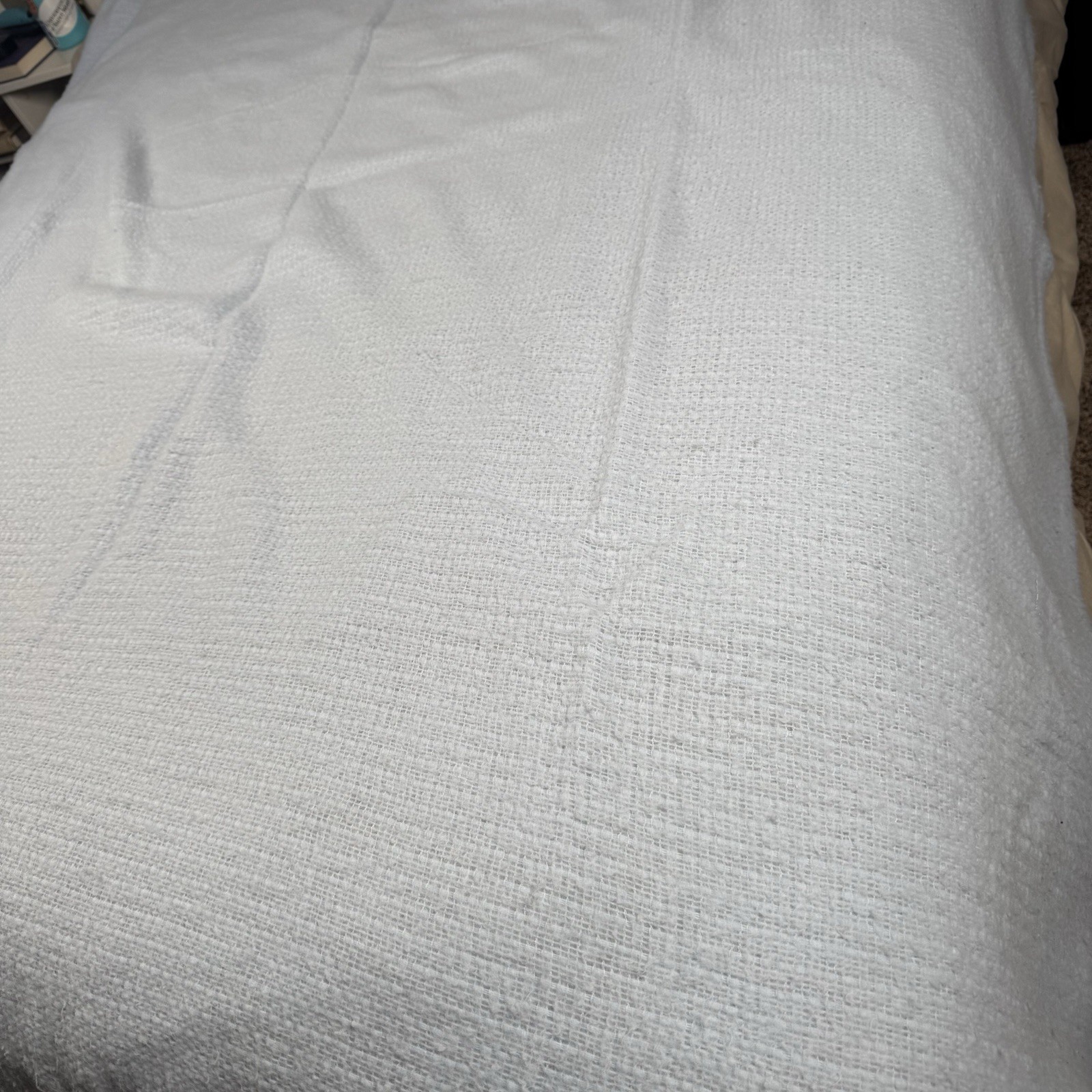 VTG Blue Blanket Thermal Waffle Weave Soft Satin Trim Cannon Mills Co 72x82