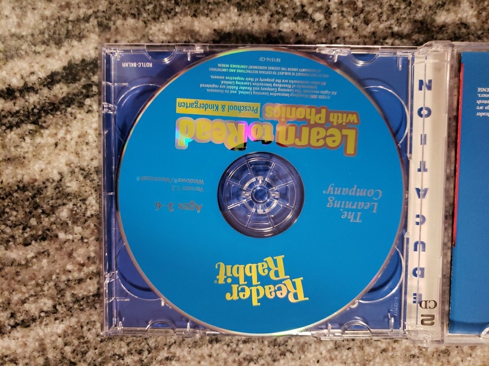 Reader Rabbit Learn to Read Phonics Preschool Kindergarten CD-ROM PC ONE DISC