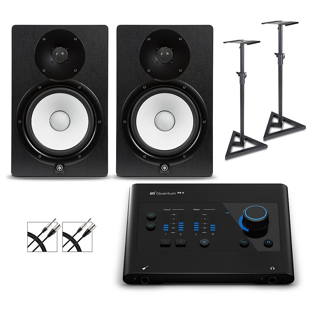PreSonus Quantum ES2 Interface w/Yamaha HS8 Studio Pair,Cables & Stands Included