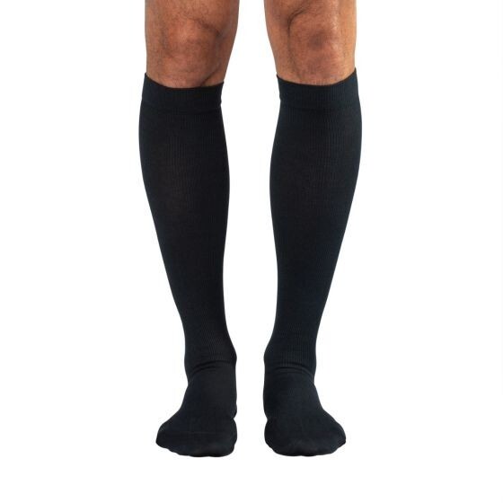 Men Below Knee Essentials Cotton Dress Compression socks-Large