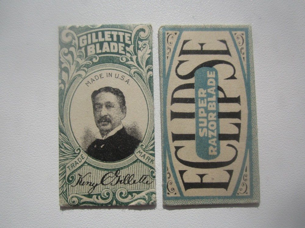 2x VINTAGE RAZOR BLADE