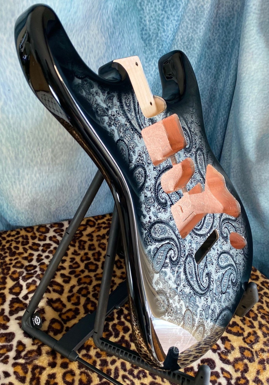 Paisley Stratocaster HSH Alder Fender Replacement Body Shielded Cavity