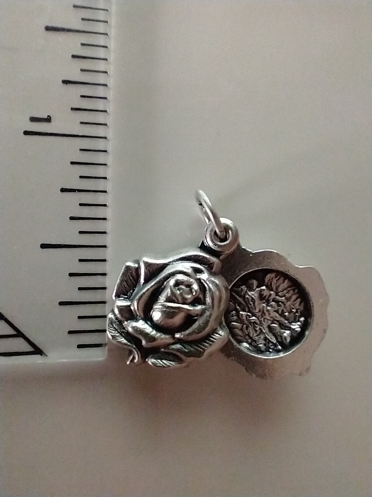 Catholic St Michael Guardian Angel Silver Tone Locket Petite Medal, Italy