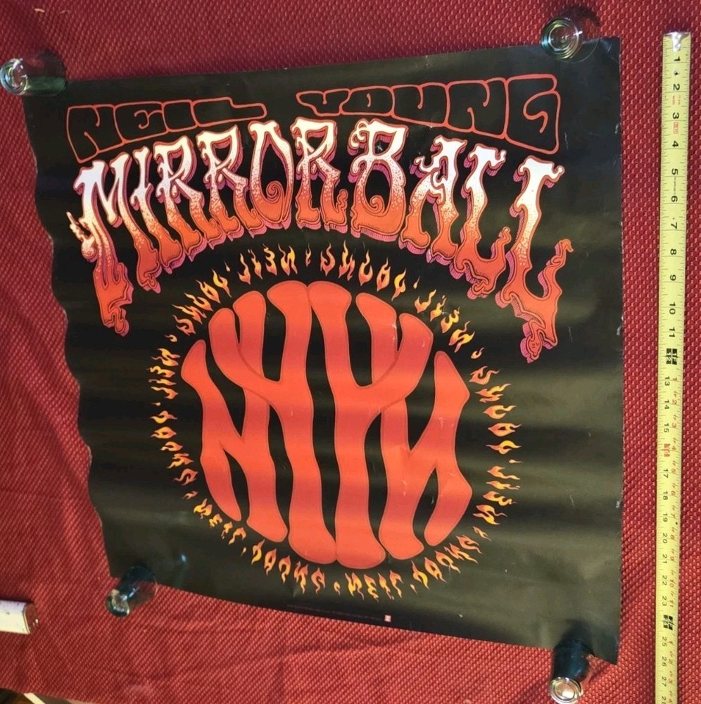 NEIL YOUNG Mirror Ball W Pearl Jam Album rare original promo poster 27 X 27 1995