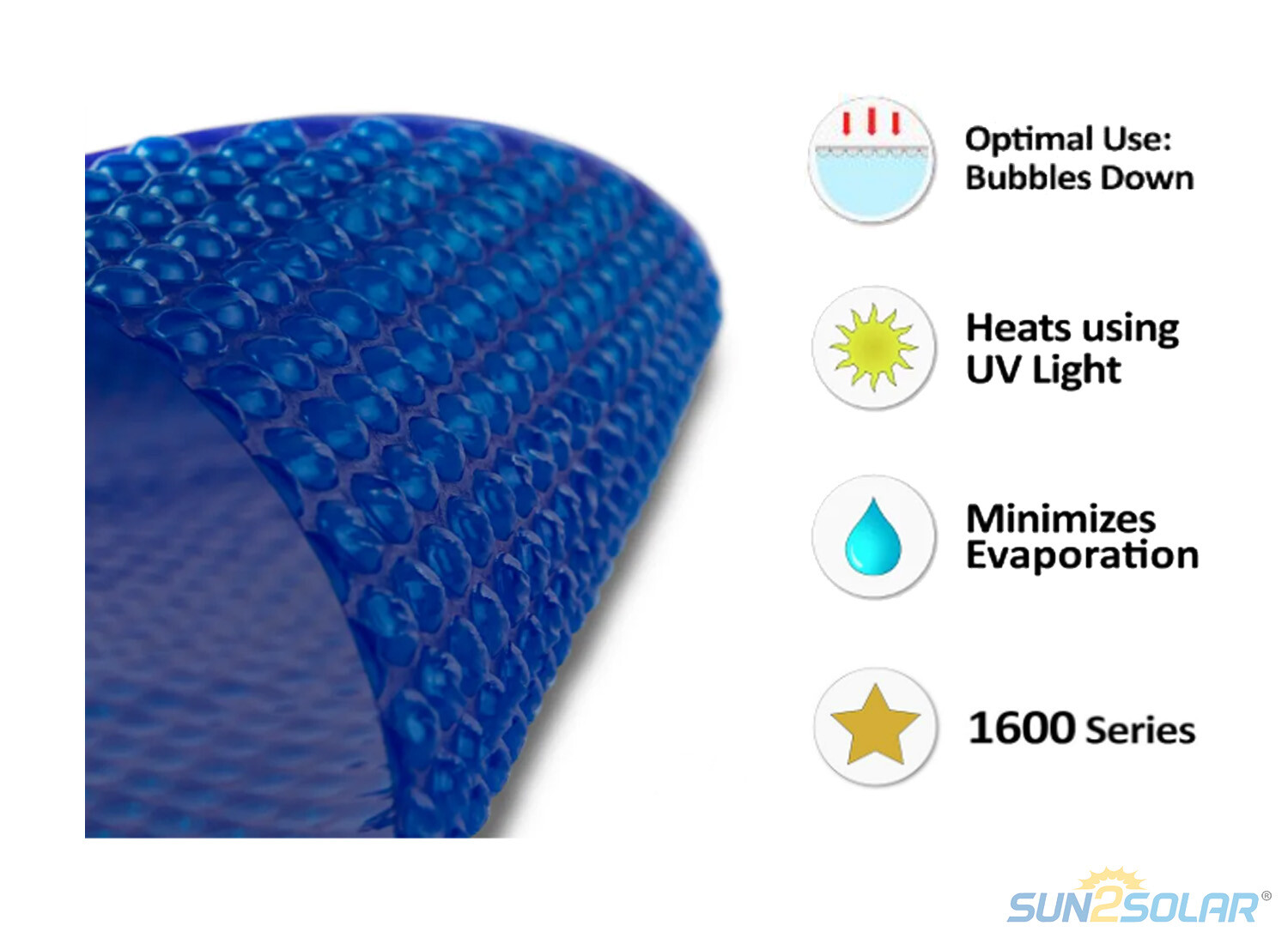 Sun2Solar 1600 Series Oval Ultimate Solar Heating Pool Cover - (Choose Size)