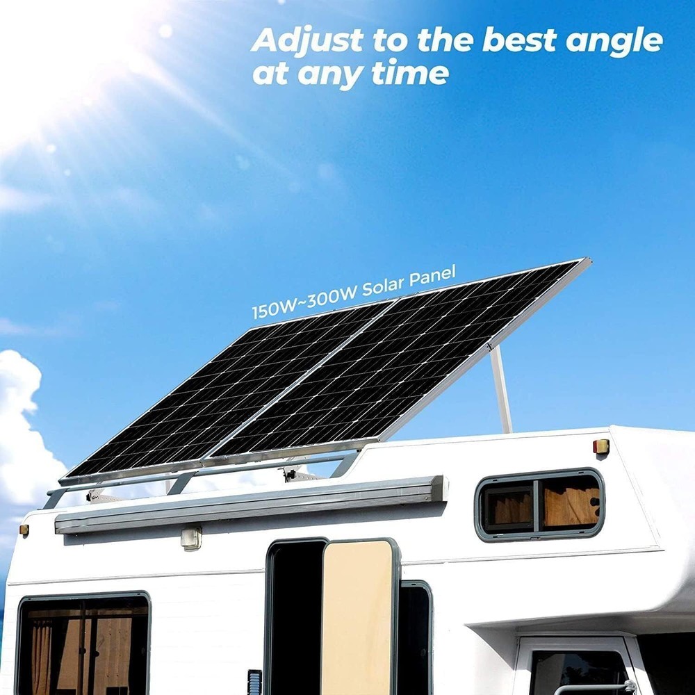 4PCS Solar Panel RV Tilt Mount Brackets Rooftop Flat Surface Adjustable Frame US
