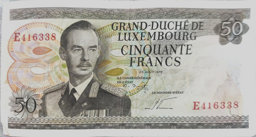 ZALDI2010 - LUXEMBOURG, 50 FRANCS FROM 1972, UNCIRCULATED -