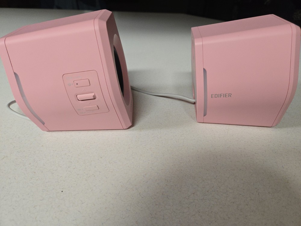 Pink edifier g2000 USB/aux/Bluetooth speakers