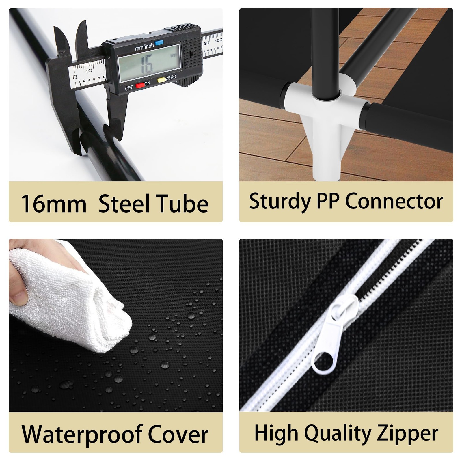 Portable Closet, Portable Closets for Hanging Clothes with 3 Hanging Rods and...