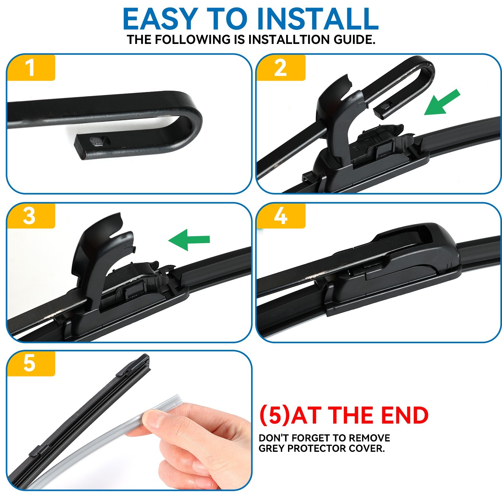 2Pcs Front Windshield Flat Wiper Blades Set For Toyota Corolla 2009-2018 26"+16"