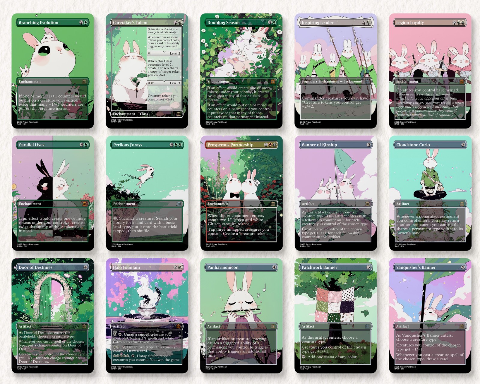 Rabbit Tribal Proxy Deck | 108 Playtest Cards | High Quality Altered Art