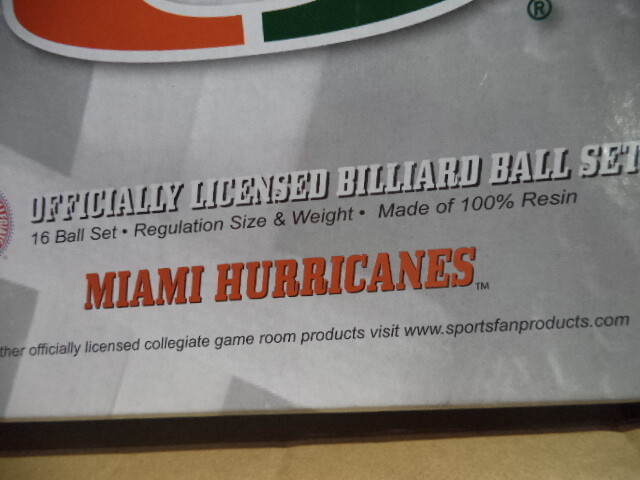 Miami Hurricanes Billiard Ball Set
