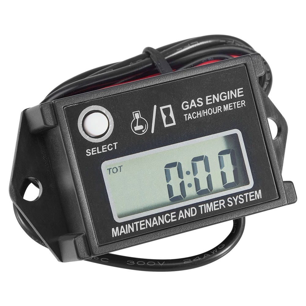 Waterproof IP68 Digital Tiny Tachometer Hour Meter Resettable Job Timer+Battery