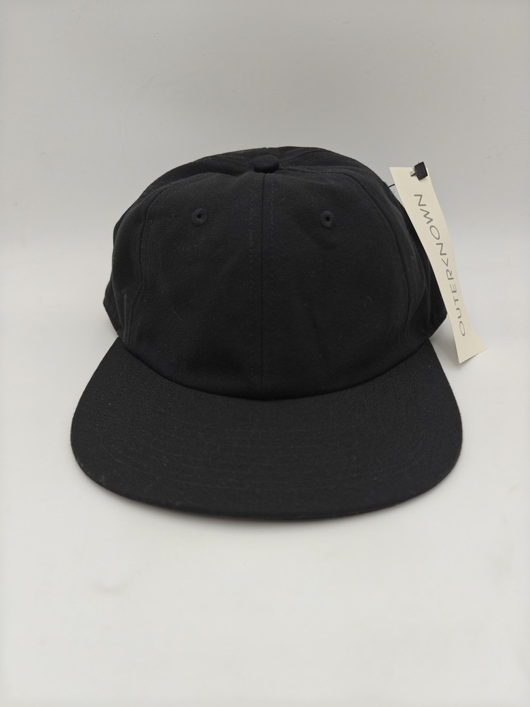Outerknown Hat Cap Strap Back Mens One Size Black Recycled Polyester Baseball