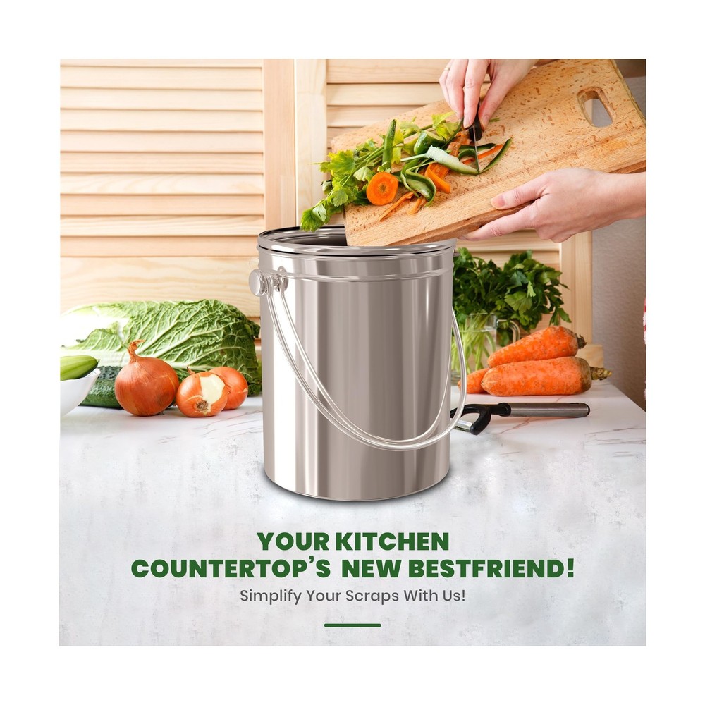 Utopia Kitchen Compost Bin for Kitchen Countertop, 1.3 Gallon Compo... Fast Ship
