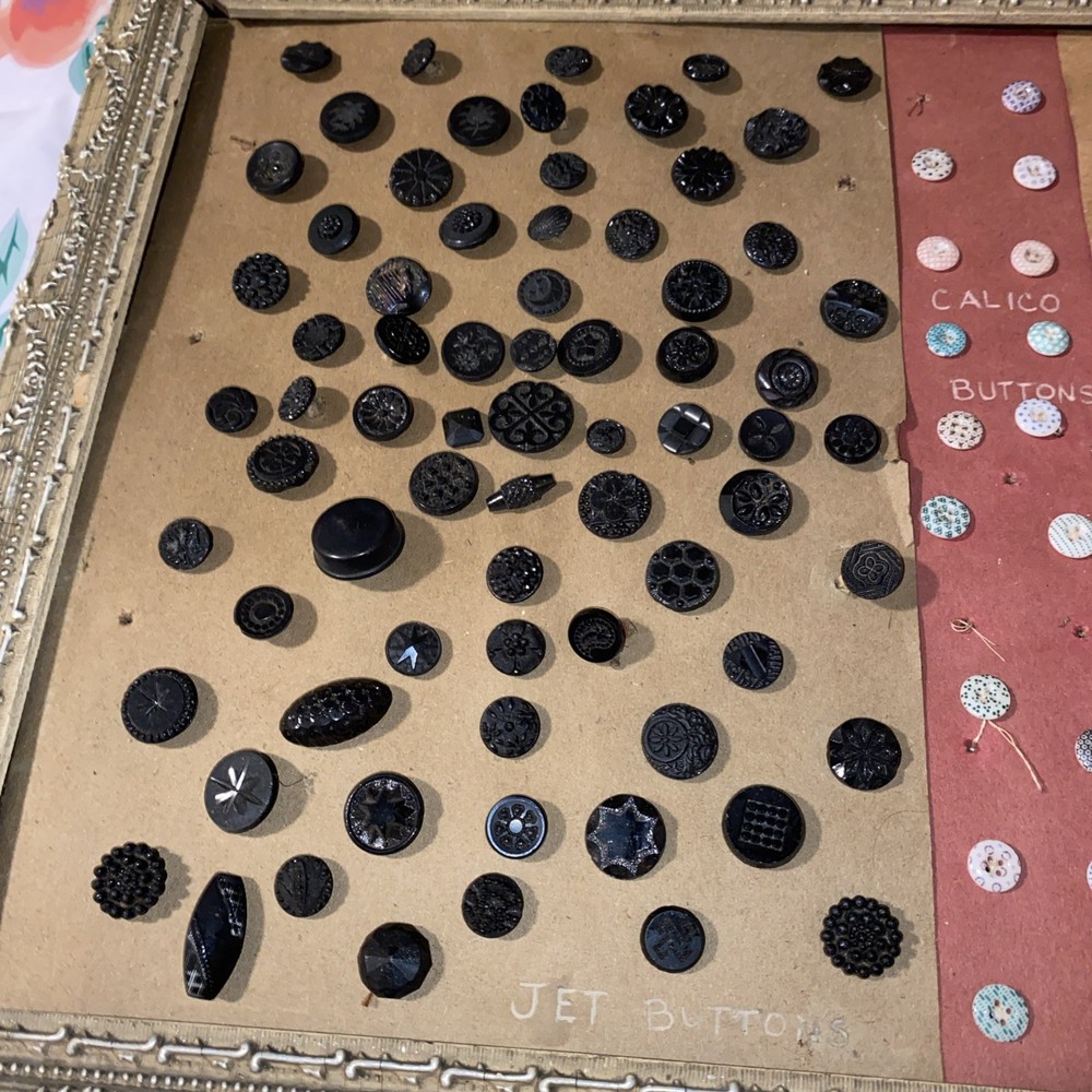 Antique Button Display Lot Victorian