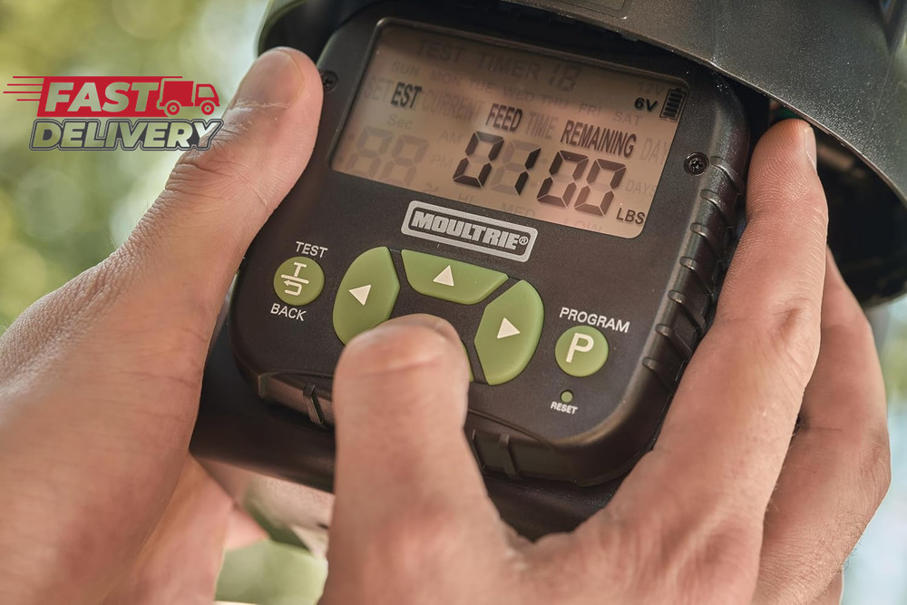 Moultrie Pro Hunter II Feeder Kit - Programmable Digital Timer - Quick-Lock Adap